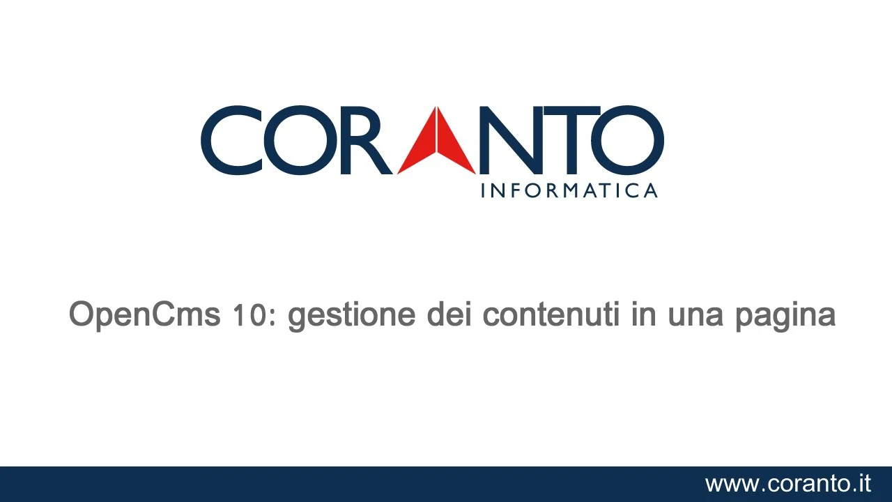 Video tutorial: OpenCms 10: gestione dei contenuti